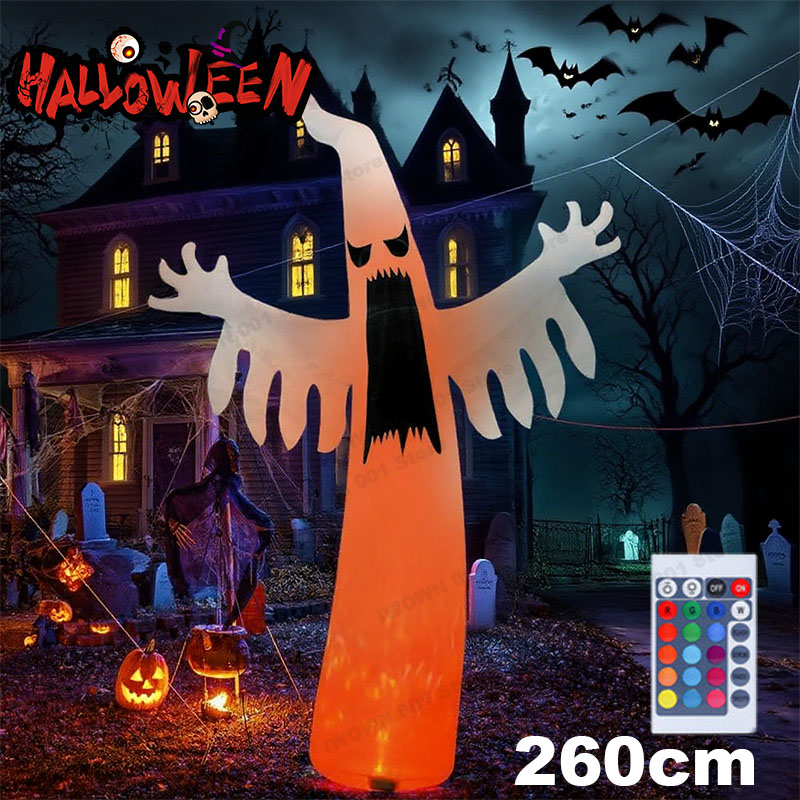 Kids Yard Toys - Fantôme effrayant gonflable d'halloween avec lumières