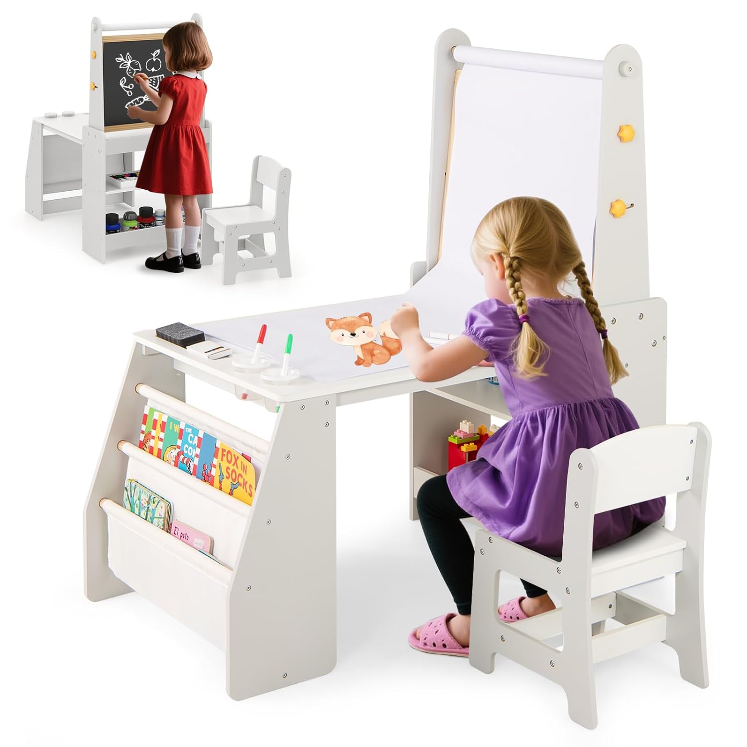 Kids Art Easel - Ensemble Table et Chaise d'Art pour