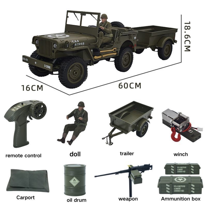 Kids Toys Under $10 - JJRC C8815 Voiture RC 1941 JEEP